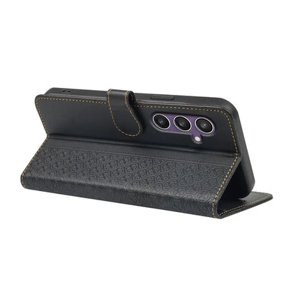 For Samsung Galaxy S23 FE Case Magnetic Clasp Four Leaf Clover Leather Phone Cover