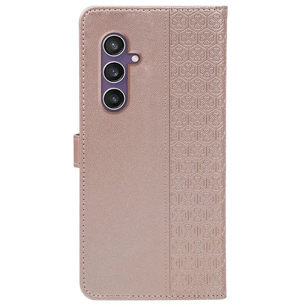 For Samsung Galaxy S23 FE Case Magnetic Clasp Four Leaf Clover Leather Phone Cover