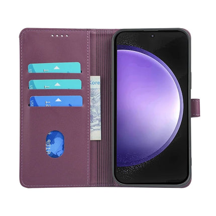 For Samsung Galaxy S23 FE Case Magnetic Clasp Four Leaf Clover Leather Phone Cover