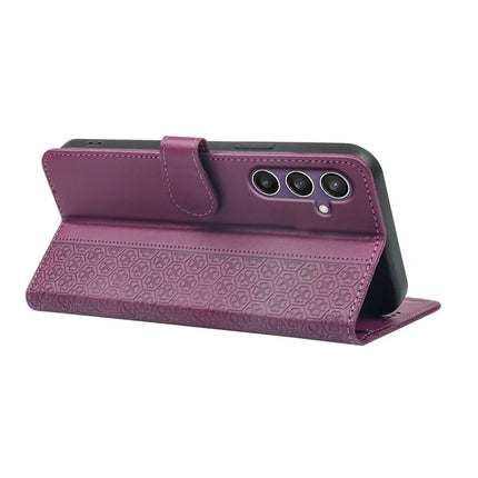For Samsung Galaxy S23 FE Case Magnetic Clasp Four Leaf Clover Leather Phone Cover