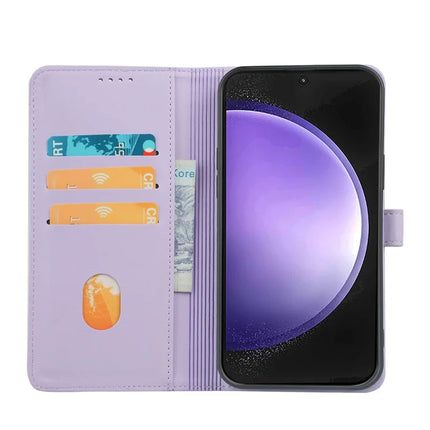 For Samsung Galaxy S23 FE Case Magnetic Clasp Four Leaf Clover Leather Phone Cover