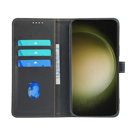 For Samsung Galaxy S23 Ultra Case Magnetic Clasp Four Leaf Clover Leather Phone Cover