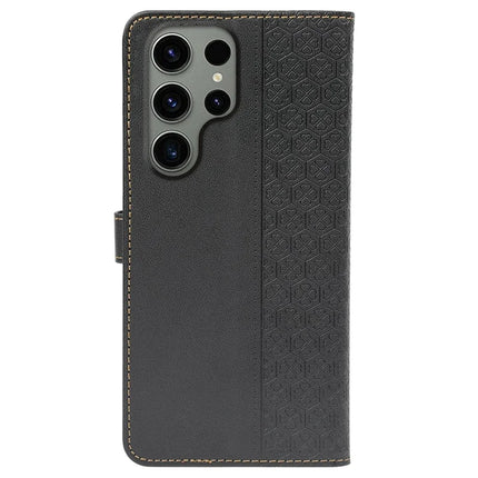 For Samsung Galaxy S23 Ultra Case Magnetic Clasp Four Leaf Clover Leather Phone Cover