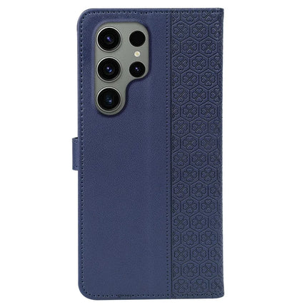 For Samsung Galaxy S23 Ultra Case Magnetic Clasp Four Leaf Clover Leather Phone Cover