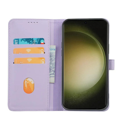 For Samsung Galaxy S23 Ultra Case Magnetic Clasp Four Leaf Clover Leather Phone Cover