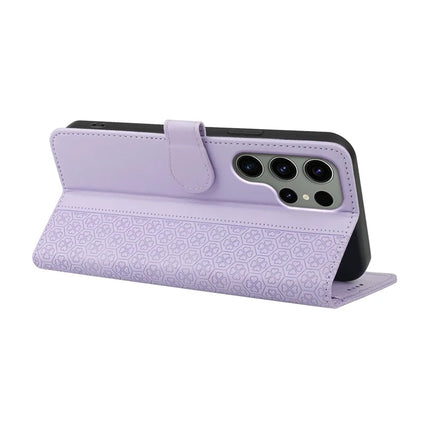 For Samsung Galaxy S23 Ultra Case Magnetic Clasp Four Leaf Clover Leather Phone Cover