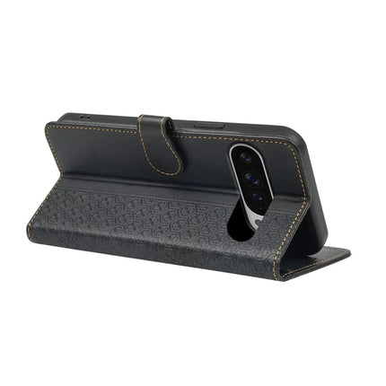 For Google Pixel 9 Pro XL Case Magnetic Clasp Four Leaf Clover Leather Phone Cover