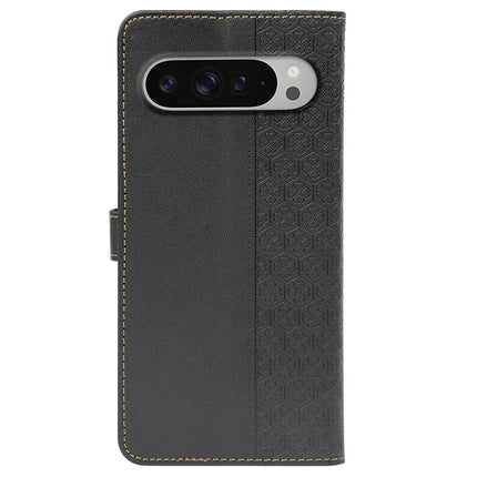For Google Pixel 9 Pro XL Case Magnetic Clasp Four Leaf Clover Leather Phone Cover