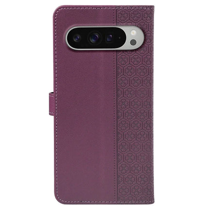 For Google Pixel 9 Pro XL Case Magnetic Clasp Four Leaf Clover Leather Phone Cover