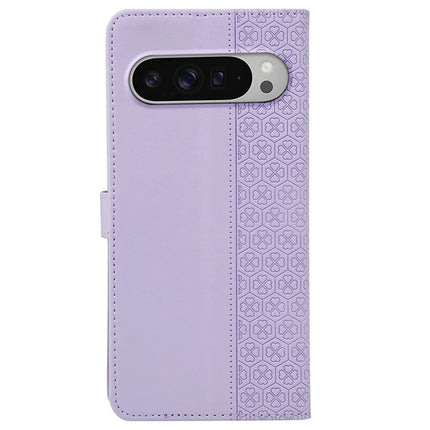 For Google Pixel 9 Pro XL Case Magnetic Clasp Four Leaf Clover Leather Phone Cover