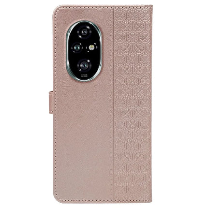 For Honor 200 Pro 5G Case Magnetic Clasp Four Leaf Clover Leather Phone Cover