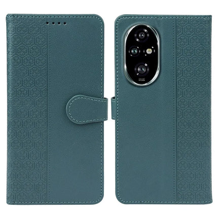 For Honor 200 5G Case Magnetic Clasp Four Leaf Clover Leather Phone Cover - Green