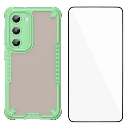 WANLONFENG MFFJ Series For Samsung Galaxy S23 Case Anti Drop TPU + Acrylic Phone Back Cover with Screen Film - Green