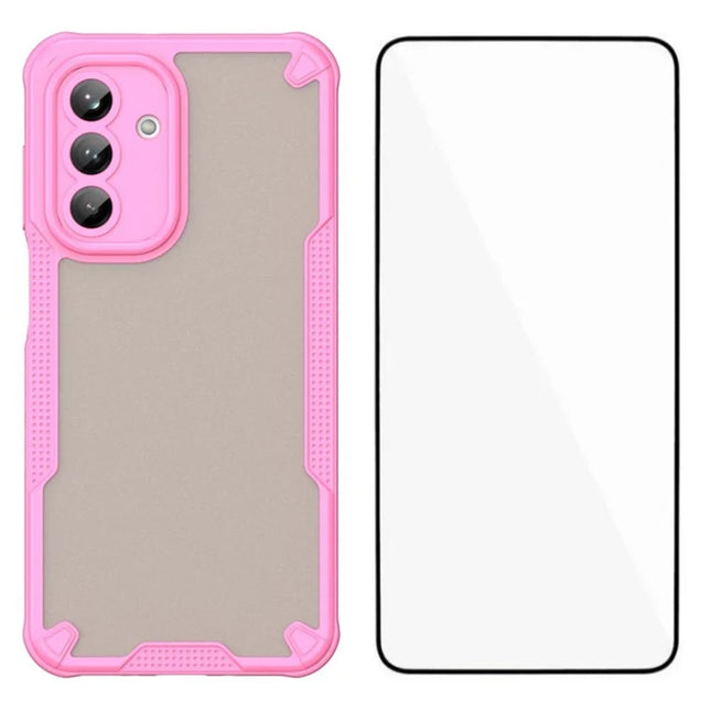 WANLONFENG MFFJ Series For Samsung Galaxy A26 5G Case Anti Drop TPU + Acrylic Phone Back Cover with Screen Film - Pink
