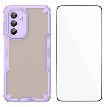 WANLONFENG MFFJ Series For Samsung Galaxy A26 5G Case Anti Drop TPU + Acrylic Phone Back Cover with Screen Film - Purple