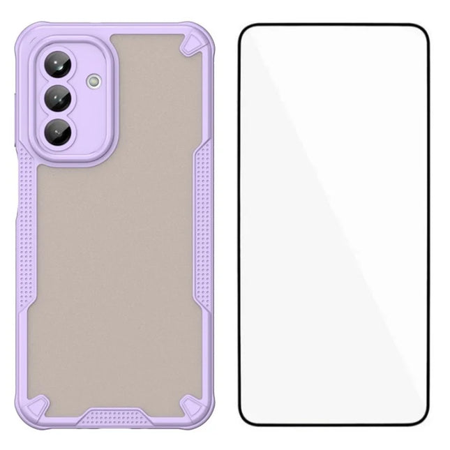 WANLONFENG MFFJ Series For Samsung Galaxy A26 5G Case Anti Drop TPU + Acrylic Phone Back Cover with Screen Film - Purple