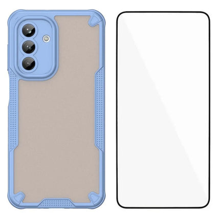 WANLONFENG MFFJ Series For Samsung Galaxy A26 5G Case Anti Drop TPU + Acrylic Phone Back Cover with Screen Film - Blue