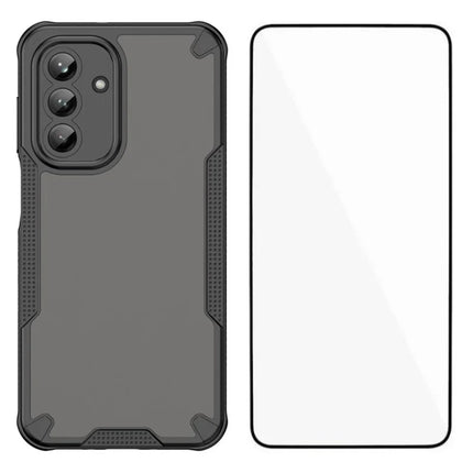 WANLONFENG MFFJ Series For Samsung Galaxy A26 5G Case Anti Drop TPU + Acrylic Phone Back Cover with Screen Film - Black