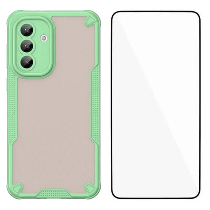 WANLONFENG MFFJ Series For Samsung Galaxy A36 5G Case Anti Drop TPU + Acrylic Phone Back Cover with Screen Film - Green