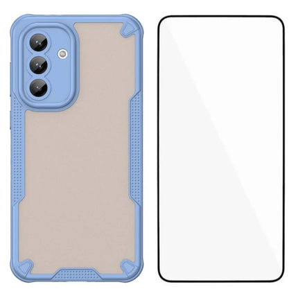 WANLONFENG MFFJ Series For Samsung Galaxy A36 5G Case Anti Drop TPU + Acrylic Phone Back Cover with Screen Film - Blue