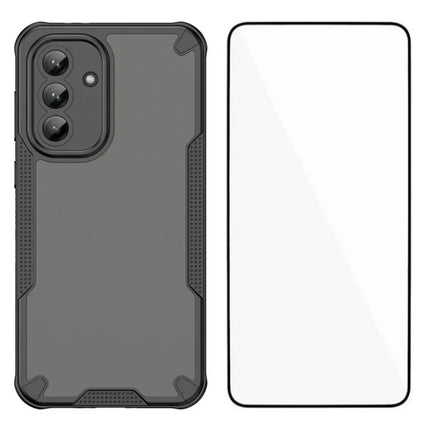 WANLONFENG MFFJ Series For Samsung Galaxy A36 5G Case Anti Drop TPU + Acrylic Phone Back Cover with Screen Film - Black
