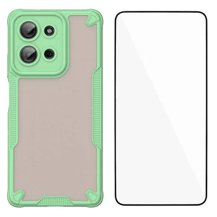 WANLONFENG MFFJ Series For Motorola Moto G75 5G Case Anti Drop TPU + Acrylic Phone Back Cover with Screen Film - Green