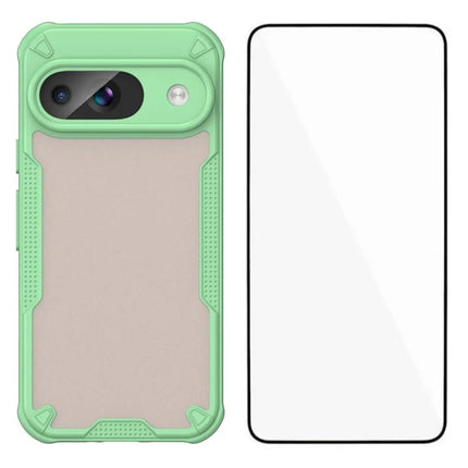 WANLONFENG MFFJ Series For Google Pixel 9 Case Anti Drop TPU + Acrylic Phone Back Cover with Screen Film - Green