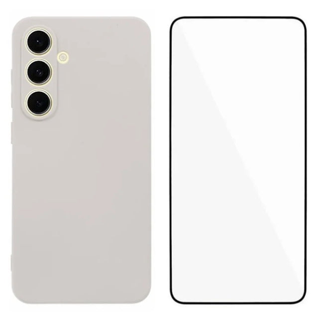 WANLONFENG RB2 Series for Samsung	Galaxy A36 5G Case Soft TPU Phone Cover with Screen Protector - White