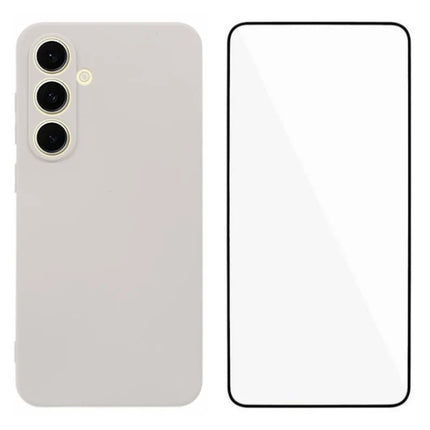 WANLONFENG RB2 Series for Samsung	Galaxy A56 5G Case Soft TPU Phone Cover with Screen Protector - White