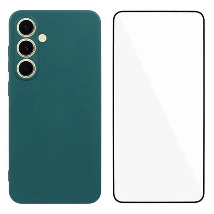WANLONFENG RB2 Series for Samsung	Galaxy A56 5G Case Soft TPU Phone Cover with Screen Protector - Army Green
