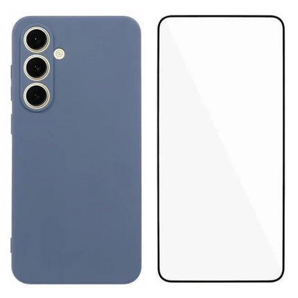 WANLONFENG RB2 Series for Samsung	Galaxy A56 5G Case Soft TPU Phone Cover with Screen Protector - Lavender Grey