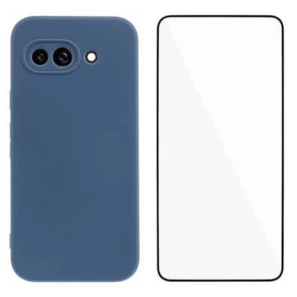 WANLONFENG RB2 Series for Google Pixel 9a Case Soft TPU Phone Cover with Screen Protector - Lavender Grey