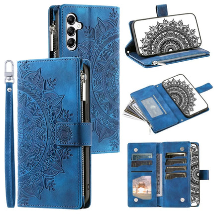 Style 006 For Samsung Galaxy A26 5G Wallet Case PU Leather Phone Cover Mandala Flower Pattern - Blue