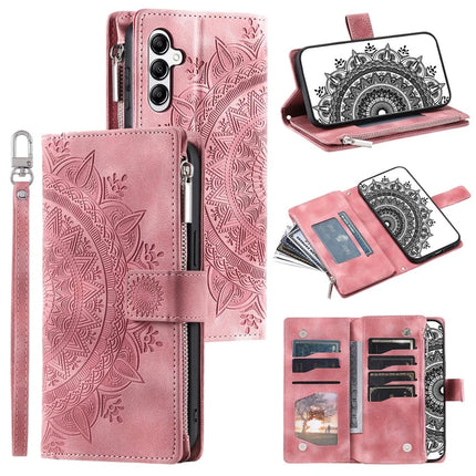 Style 006 For Samsung Galaxy A26 5G Wallet Case PU Leather Phone Cover Mandala Flower Pattern - Rose Gold