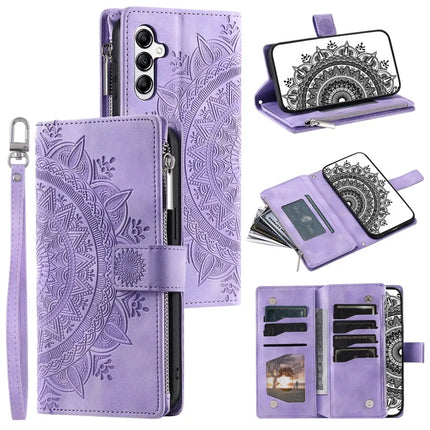 Style 006 For Samsung Galaxy A26 5G Wallet Case PU Leather Phone Cover Mandala Flower Pattern - Purple