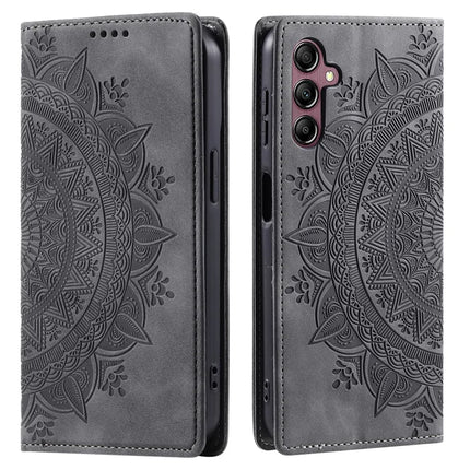 Style-010 For Samsung Galaxy A26 5G Case Magnetic Closing Leather Phone Cover Pattern Imprinted - Grey