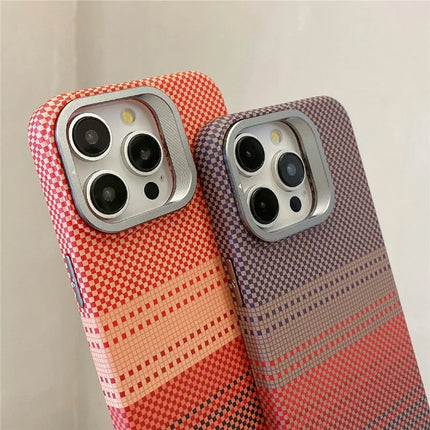 For iPhone 16 Pro Max Case Compatible with MagSafe PC Phone Back Cover Metal Lens Frame Kickstand