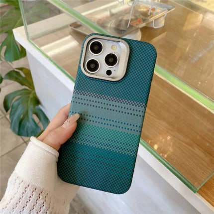 For iPhone 16 Pro Max Case Compatible with MagSafe PC Phone Back Cover Metal Lens Frame Kickstand - Moon Green