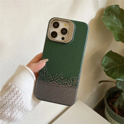 For iPhone 16 Pro Case Compatible with MagSafe PC Phone Back Cover Metal Lens Frame Kickstand - Sand Green