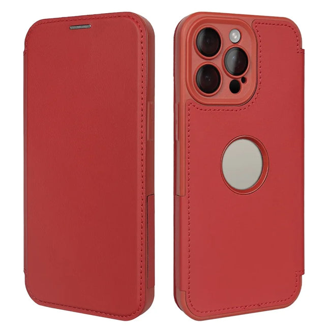For iPhone 13 Pro Max Magnetic Case RCS Eco Friendly Phone Cover with Kickstand RFID Blocking - Red