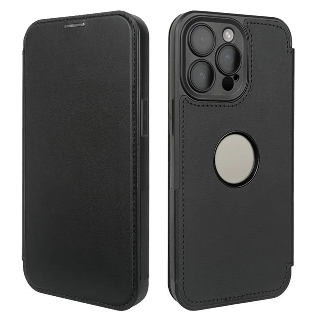For iPhone 15 Pro Max Magnetic Case RCS Eco Friendly Phone Cover with Kickstand RFID Blocking - Black