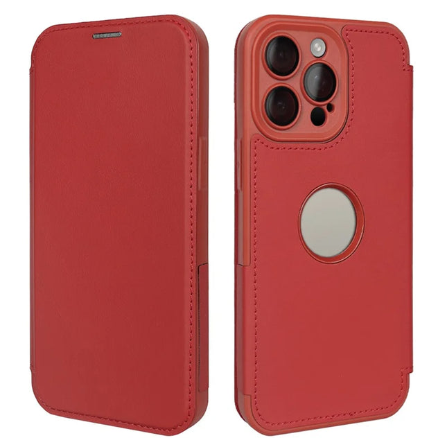 For iPhone 15 Pro Max Magnetic Case RCS Eco Friendly Phone Cover with Kickstand RFID Blocking - Red