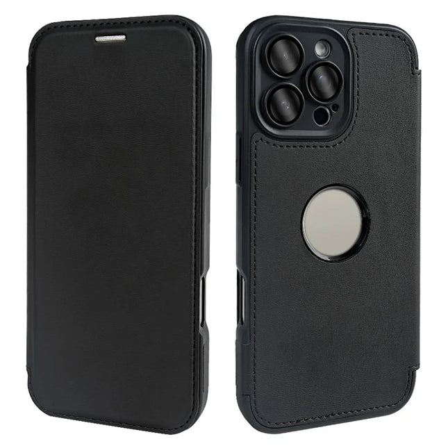 For iPhone 16 Pro Max Magnetic Case RCS Eco Friendly Phone Cover with Kickstand RFID Blocking - Black