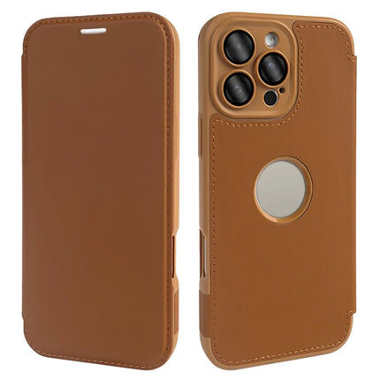 For iPhone 16 Pro Max Magnetic Case RCS Eco Friendly Phone Cover with Kickstand RFID Blocking - Brown
