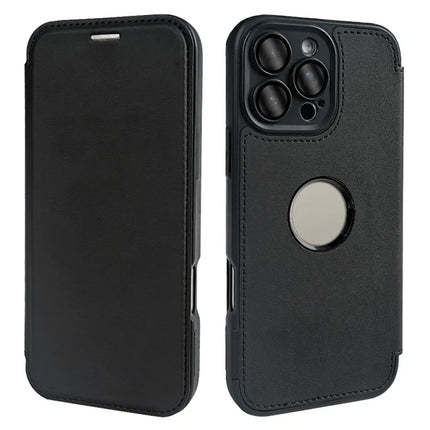 For iPhone 16 Pro Magnetic Case RCS Eco Friendly Phone Cover with Kickstand RFID Blocking - Black