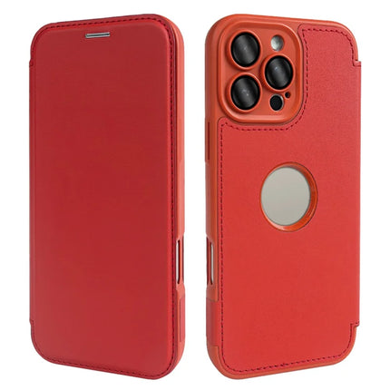 For iPhone 16 Pro Magnetic Case RCS Eco Friendly Phone Cover with Kickstand RFID Blocking - Red