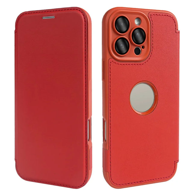 For iPhone 16 Pro Magnetic Case RCS Eco Friendly Phone Cover with Kickstand RFID Blocking - Red