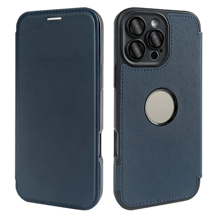 For iPhone 16 Pro Magnetic Case RCS Eco Friendly Phone Cover with Kickstand RFID Blocking - Blue