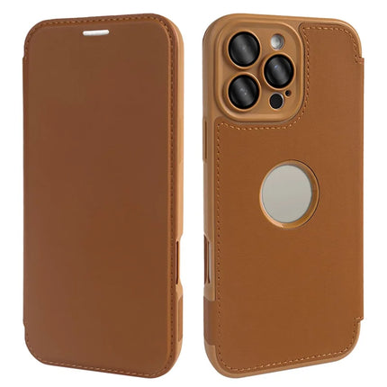 For iPhone 16 Pro Magnetic Case RCS Eco Friendly Phone Cover with Kickstand RFID Blocking - Brown