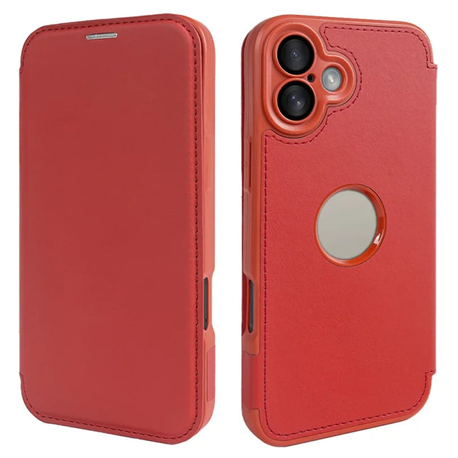 For iPhone 16 Plus Magnetic Case RCS Eco Friendly Phone Cover with Kickstand RFID Blocking - Red